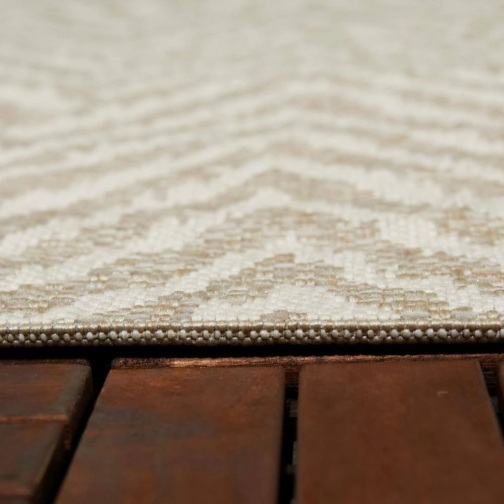 Marshall Beige 8 ft. x 10 ft. Chevron Indoor/Outdoor Area Rug by BALTA 7 Marshall Beige 8 ft. x 10 ft. Chevron Indoor/Outdoor Area Rug by BALTA - Image 5