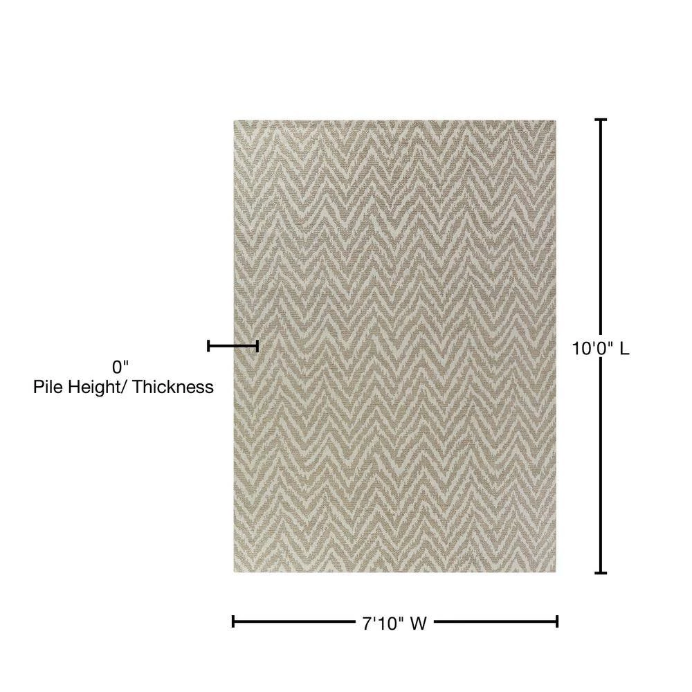Marshall Beige 8 ft. x 10 ft. Chevron Indoor/Outdoor Area Rug by BALTA 8 Marshall Beige 8 ft. x 10 ft. Chevron Indoor/Outdoor Area Rug by BALTA - Image 6