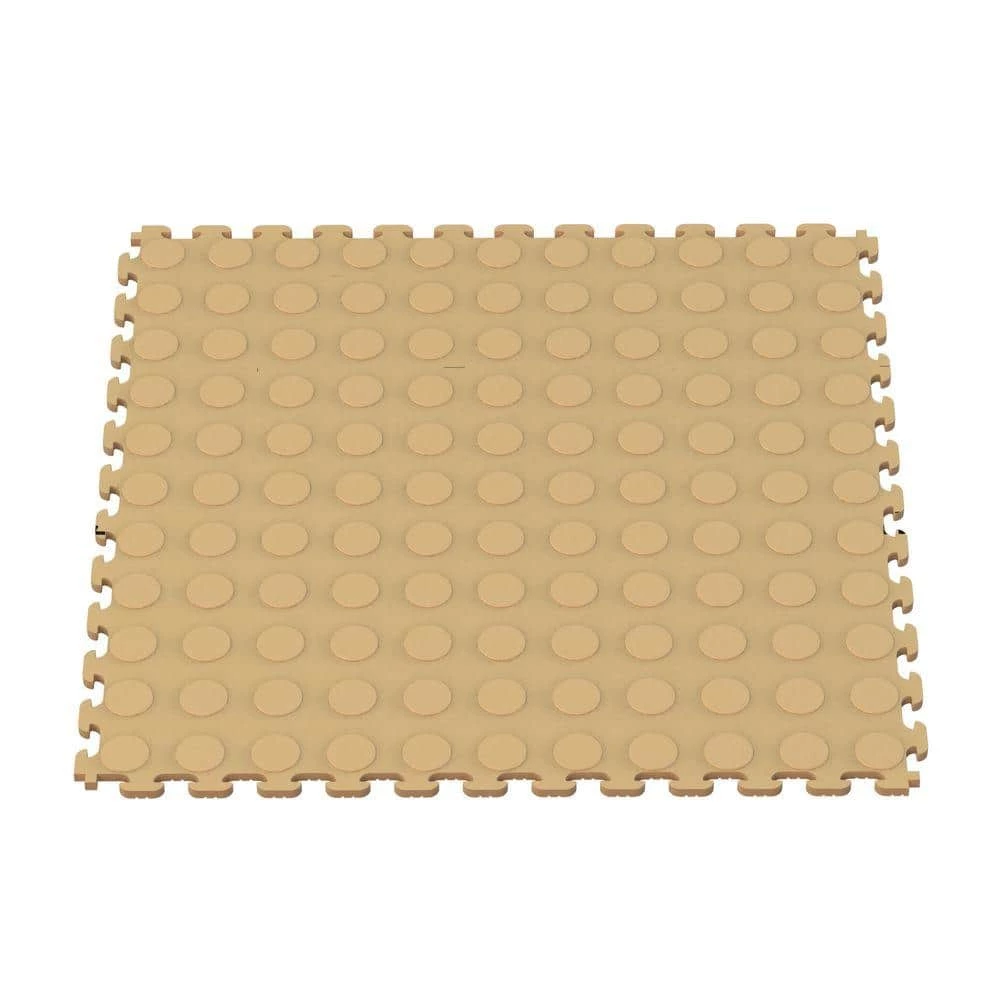 Multi-Purpose 18.3 in. x 18.3 in. Beige PVC Garage Flooring Tile with Raised Coin Pattern (6-Pieces) by Norsk 3 Multi-Purpose 18.3 in. x 18.3 in. Beige PVC Garage Flooring Tile with Raised Coin Pattern (6-Pieces) by Norsk