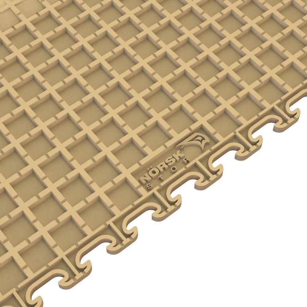 Multi-Purpose 18.3 in. x 18.3 in. Beige PVC Garage Flooring Tile with Raised Coin Pattern (6-Pieces) by Norsk 4 Multi-Purpose 18.3 in. x 18.3 in. Beige PVC Garage Flooring Tile with Raised Coin Pattern (6-Pieces) by Norsk - Image 2