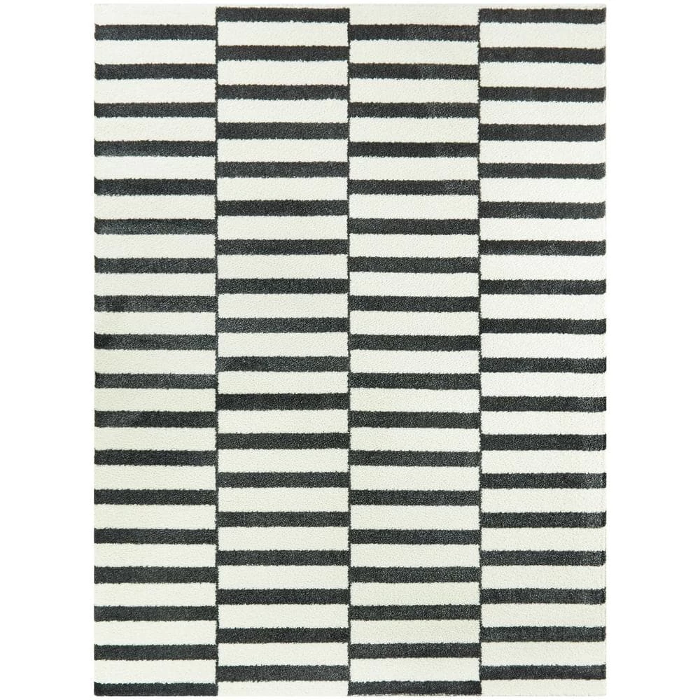 Dewey Striped Black 5 ft. x 7 ft. Area Rug by BALTA 3 Dewey Striped Black 5 ft. x 7 ft. Area Rug by BALTA