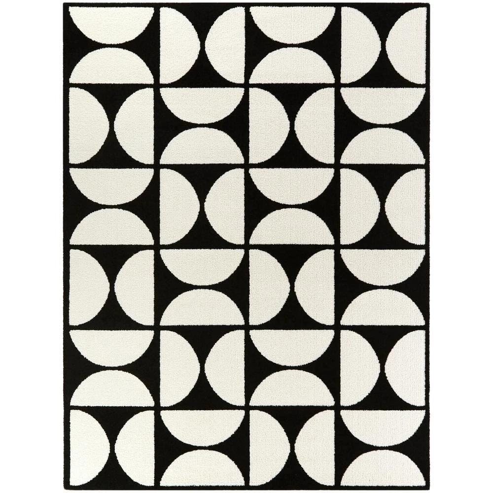 Bartholdi Black 5 ft. x 7 ft. Modern Geometric Area Rug by BALTA 3 Bartholdi Black 5 ft. x 7 ft. Modern Geometric Area Rug by BALTA