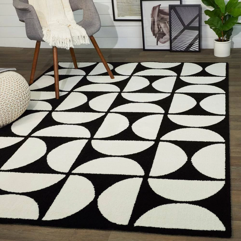 Bartholdi Black 5 ft. x 7 ft. Modern Geometric Area Rug by BALTA 4 Bartholdi Black 5 ft. x 7 ft. Modern Geometric Area Rug by BALTA - Image 2