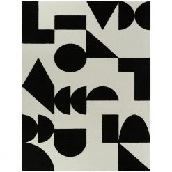 Steiner Black 5 ft. x 7 ft. Abstract Geometric Area Rug by BALTA