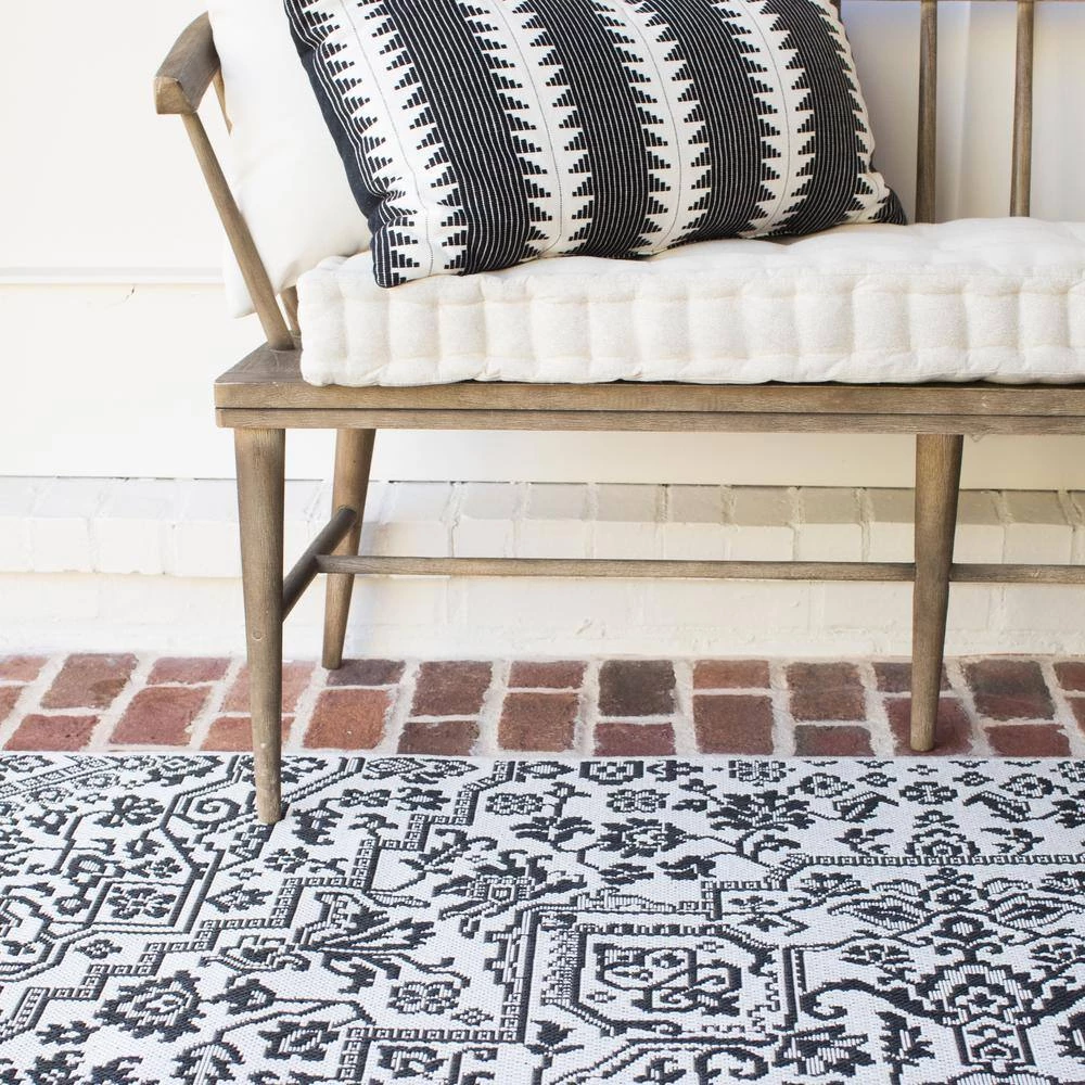 Aurelia Black 8 ft. x 10 ft. Indoor/Outdoor Area Rug by BALTA 4 Aurelia Black 8 ft. x 10 ft. Indoor/Outdoor Area Rug by BALTA - Image 2