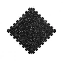 Black with Blue White Flecks 20.5 in. x 20.5 in. x 0.47 in. Rubber-Tec Reversible Gym Flooring (12 sq. ft.) (4-Pack) by Norsk