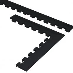 9.5 in. x 18.5 in. Black Multi-Purpose Commercial PVC Garage Flooring Tile Trim Kit (20 sq. ft.) by Norsk