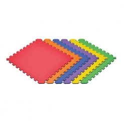 Black/Rainbow 24 in. x 24 in. x 0.51 in. Foam Interlocking Reversible Floor Mat (6-Pack) by Norsk