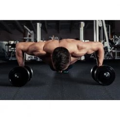 Shock Absorbent 25.2 in. x 25.2 in. x 0.70 in. Gym Tiles - Black/White Fleck (4-Pack) by Norsk -Cheap BALTA || Norsk Store black white fleck norsk gym floor tiles 304270 40 1000