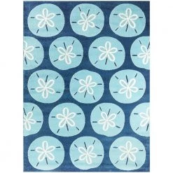 Varuna Sand Dollar Medallion Blue 8 ft. x 10 ft. Area Rug by BALTA