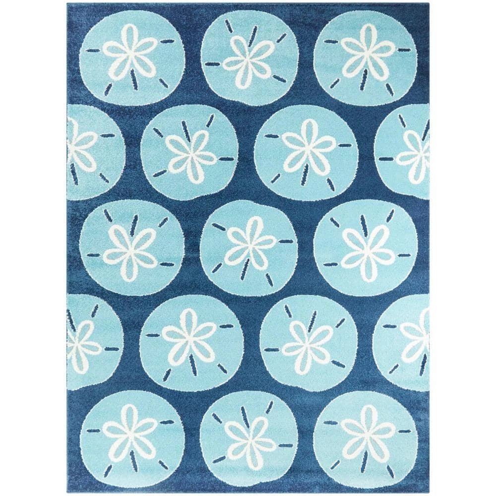 Varuna Sand Dollar Medallion Blue 8 ft. x 10 ft. Area Rug by BALTA 3 Varuna Sand Dollar Medallion Blue 8 ft. x 10 ft. Area Rug by BALTA
