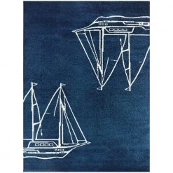 Marina Nautical Ship Blue 5 ft. x 7 ft. Area Rug by BALTA