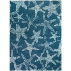 Leyton Blue 8 ft. x 10 ft. Starfish Print Area Rug by BALTA