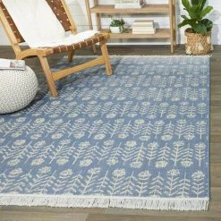 Cesar Blue 5 ft. 3 in. x 7 ft. Floral Area Rug by BALTA -Cheap BALTA || Norsk Store blue balta area rugs 3095417 e1 1000