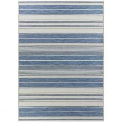 Alexie Blue 8 ft. x 10 ft. Stripe Indoor/Outdoor Area Rug by BALTA