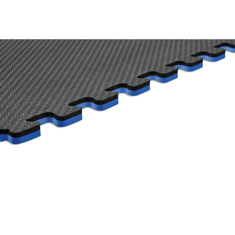 Blue/Black 24 in. x 24 in. EVA Foam Truly Reversible Interlocking Tile (24-Tile) by Norsk 6 Blue/Black 24 in. x 24 in. EVA Foam Truly Reversible Interlocking Tile (24-Tile) by Norsk - Image 4