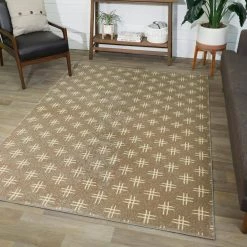 Powell Brown 8 ft. x 10 ft. Double Cross Area Rug by BALTA -Cheap BALTA || Norsk Store brown balta area rugs 3005823 31 1000