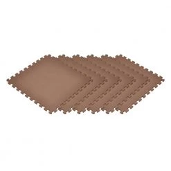 Brown 24 in. x 24 in. EVA Foam Non-Toxic Solid Color Interlocking Tiles (96 sq. ft. - 24 tiles) by Norsk