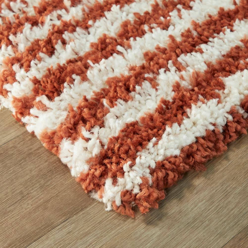 Hughes Burnt Orange 8 ft. x 10 ft. Striped Shag Area Rug by BALTA 6 Hughes Burnt Orange 8 ft. x 10 ft. Striped Shag Area Rug by BALTA - Image 4