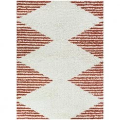 Hughes Burnt Orange 8 ft. x 10 ft. Striped Shag Area Rug by BALTA