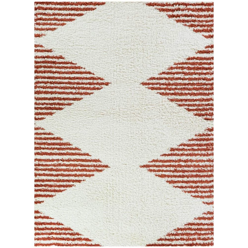 Hughes Burnt Orange 8 ft. x 10 ft. Striped Shag Area Rug by BALTA 3 Hughes Burnt Orange 8 ft. x 10 ft. Striped Shag Area Rug by BALTA