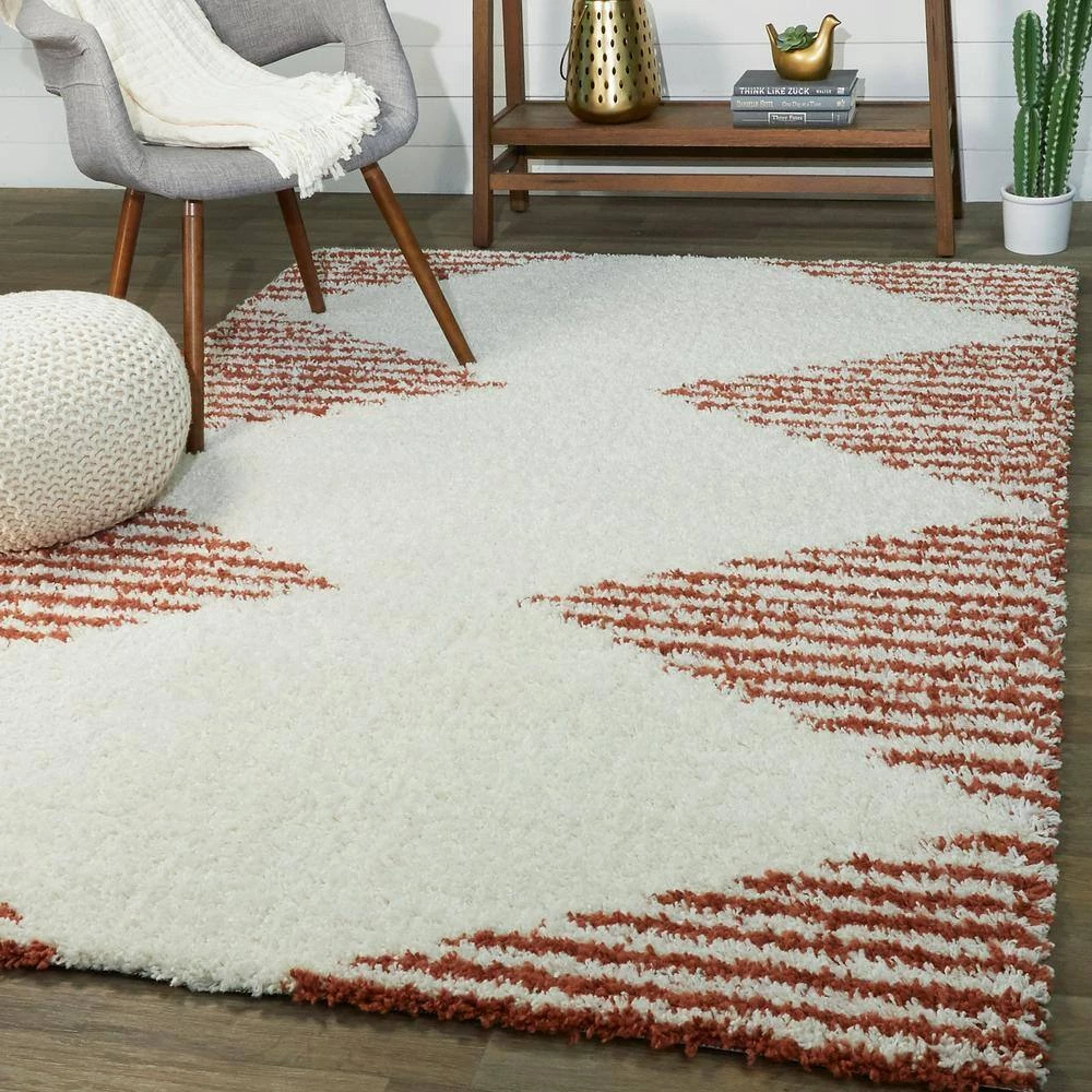 Hughes Burnt Orange 8 ft. x 10 ft. Striped Shag Area Rug by BALTA 4 Hughes Burnt Orange 8 ft. x 10 ft. Striped Shag Area Rug by BALTA - Image 2