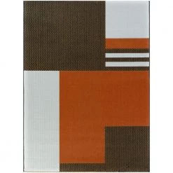 Read Burnt Orange 5 ft. x 7 ft. Modern Indoor/Outdoor Area Rug by BALTA