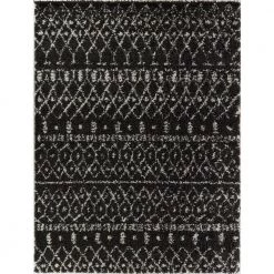 Dominic Charcoal/Cream 8 ft. x 10 ft. Moroccan Shag Area Rug by BALTA