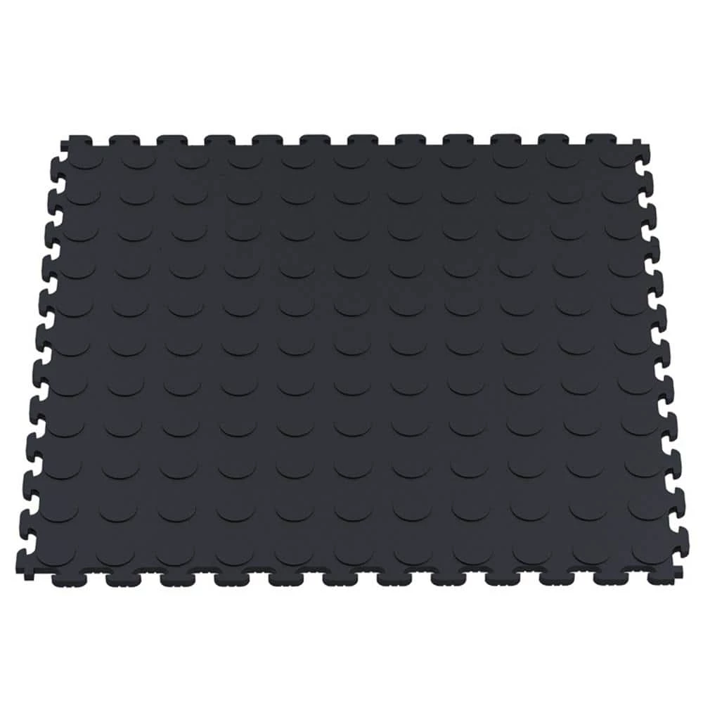 Multi-Purpose Black 18.3 in. x 18.3 in. PVC Garage Flooring Tile with Raised Coin Pattern (6-Pieces) by Norsk 2 Multi-Purpose Black 18.3 in. x 18.3 in. PVC Garage Flooring Tile with Raised Coin Pattern (6-Pieces) by Norsk