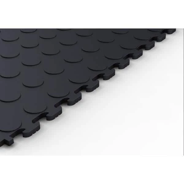 Multi-Purpose Black 18.3 in. x 18.3 in. PVC Garage Flooring Tile with Raised Coin Pattern (6-Pieces) by Norsk 3 Multi-Purpose Black 18.3 in. x 18.3 in. PVC Garage Flooring Tile with Raised Coin Pattern (6-Pieces) by Norsk - Image 2