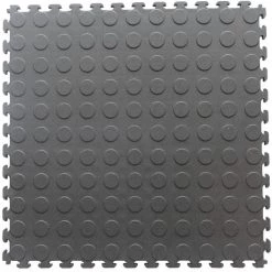 Multi-Purpose 18.3 in. x 18.3 in. Dove Gray PVC Garage Flooring Tile with Raised Coin Pattern (6-Pieces) by Norsk