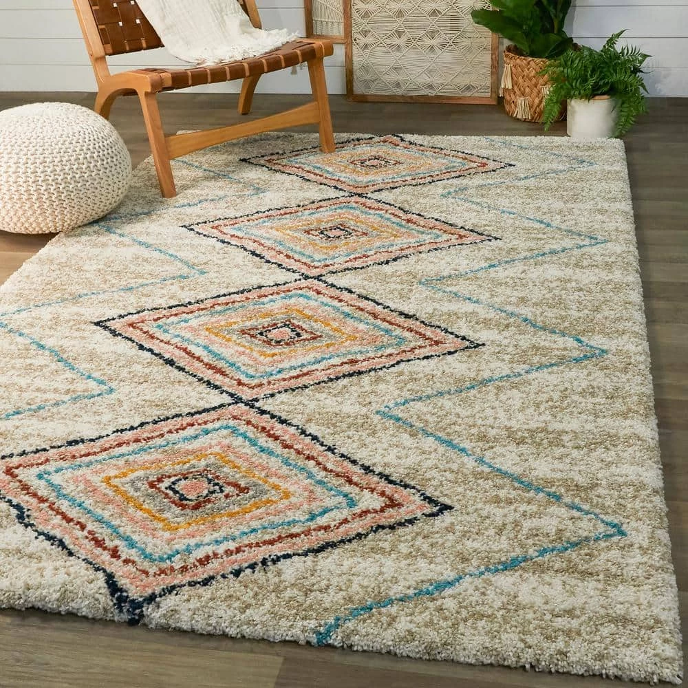 Desert Diamond Cream 5 ft. x 7 ft. Rectangle Indoor Area Rug by BALTA 7 Desert Diamond Cream 5 ft. x 7 ft. Rectangle Indoor Area Rug by BALTA - Image 5