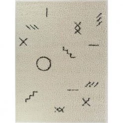 Mika Cream 5 ft. x 7 ft. Tribal Shag Area Rug by BALTA