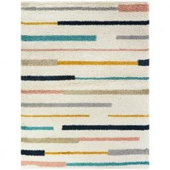 Westerson Cream 5 ft. x 7 ft. Striped Shag Area Rug by BALTA