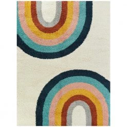Double Rainbow Cream 5 ft. x 7 ft. Kids Area Rug by BALTA