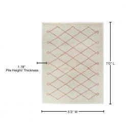 Mabelle Cream/Pink 5 ft. x 7 ft. Trellis Shag Area Rug by BALTA -Cheap BALTA || Norsk Store cream pink balta area rugs 3091723 76 1000