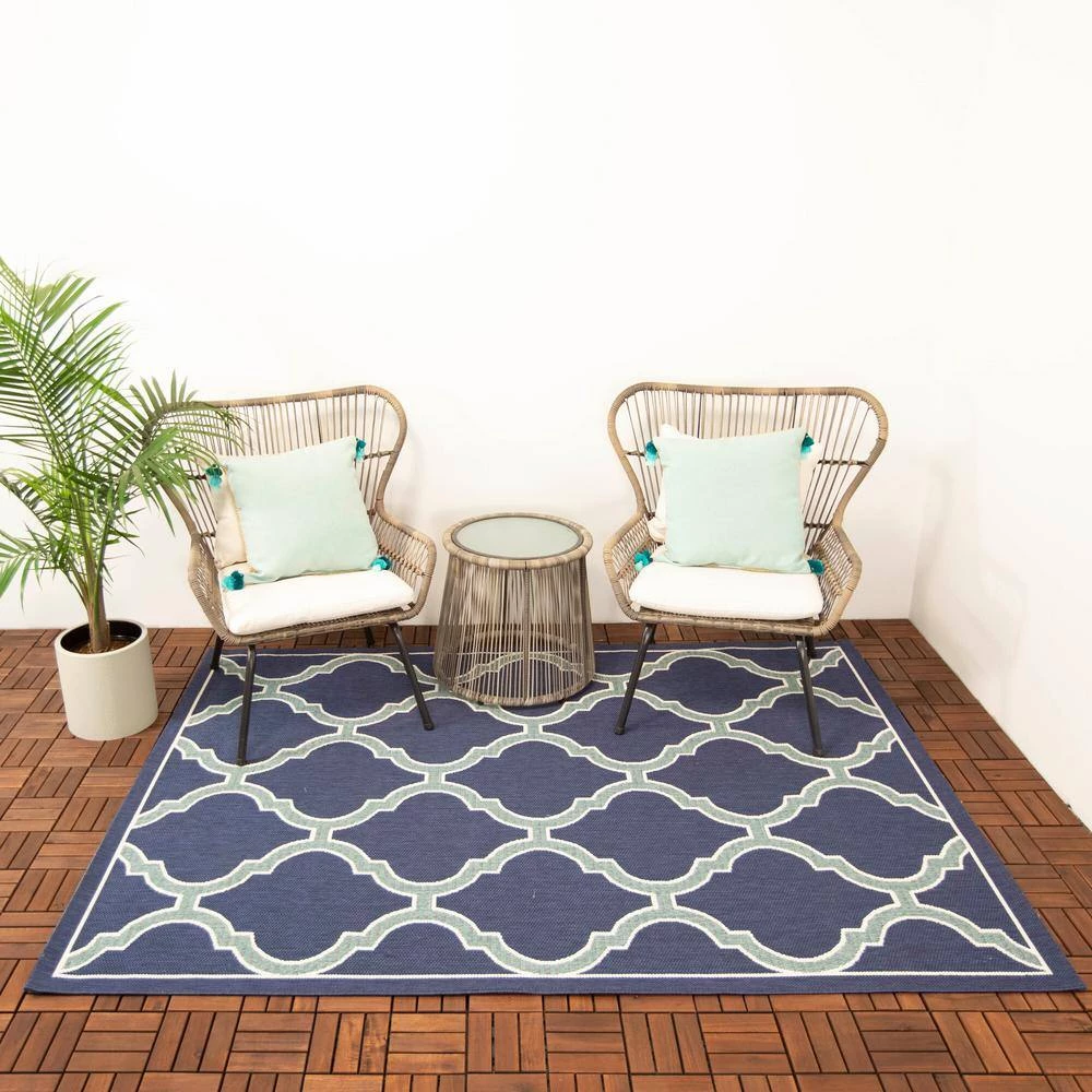 Amalie Dark Blue 8 ft. x 10 ft. Indoor/Outdoor Area Rug by BALTA 8 Amalie Dark Blue 8 ft. x 10 ft. Indoor/Outdoor Area Rug by BALTA - Image 6