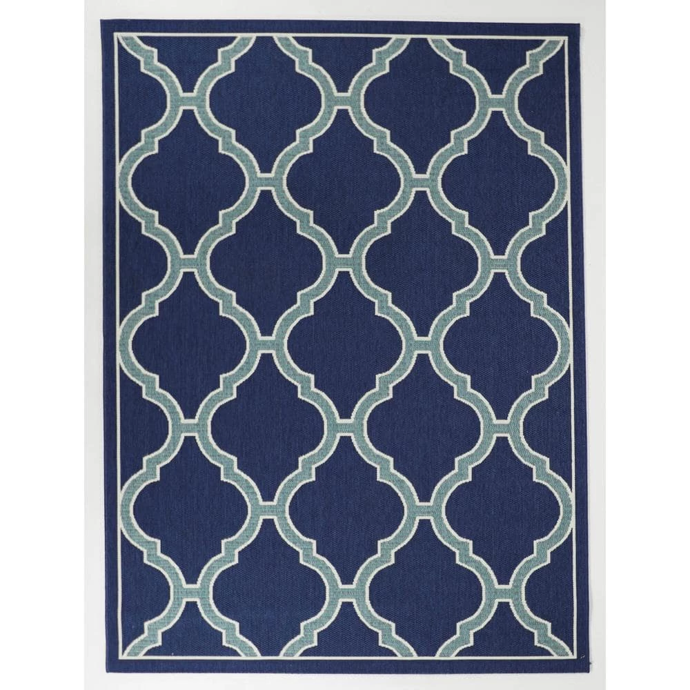 Amalie Dark Blue 8 ft. x 10 ft. Indoor/Outdoor Area Rug by BALTA 3 Amalie Dark Blue 8 ft. x 10 ft. Indoor/Outdoor Area Rug by BALTA