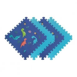 Reversible Dino/Aqua Children's Designer 24 in. x 24 in. x 0.47 in. Foam Mats (4-Pack) by Norsk