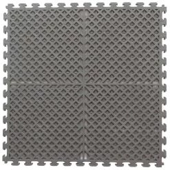 Multi-Purpose 18.3 in. x 18.3 in. Dove Gray Commercial PVC Garage Flooring Tile with Vented Drain Pattern (6-Pieces) by Norsk