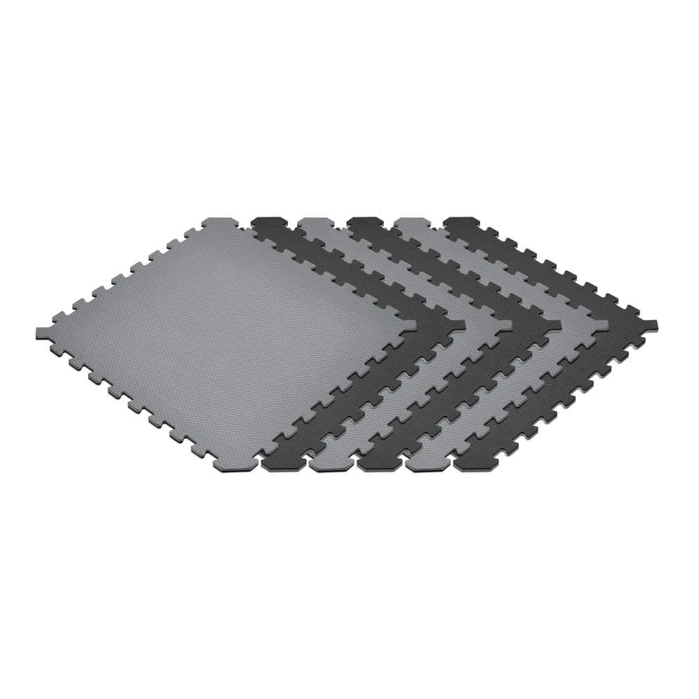 Gray/Black 24 in. x 24 in. EVA Foam Truly Reversible Interlocking Tile (42-Tile) by Norsk 3 Gray/Black 24 in. x 24 in. EVA Foam Truly Reversible Interlocking Tile (42-Tile) by Norsk