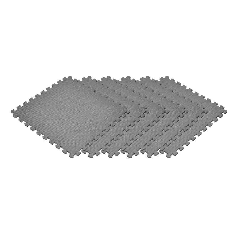Gray 24 in. x 24 in. EVA Foam Non-Toxic Solid Color Interlocking Tiles (120 sq. ft. - 30 tiles) by Norsk 3 Gray 24 in. x 24 in. EVA Foam Non-Toxic Solid Color Interlocking Tiles (120 sq. ft. - 30 tiles) by Norsk