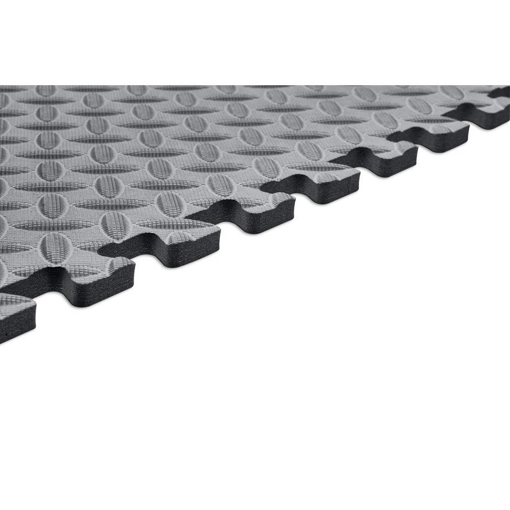 Gray 24 in. x 24 in. EVA Foam Solid Color Diamond Plate Interlocking Tile (30-Tile) by Norsk 7 Gray 24 in. x 24 in. EVA Foam Solid Color Diamond Plate Interlocking Tile (30-Tile) by Norsk - Image 5