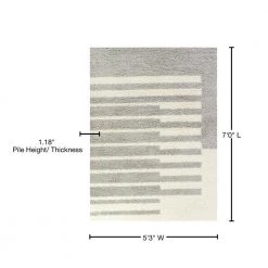 Alcott Grey 5 ft. x 7 ft. Modern Striped Area Rug by BALTA -Cheap BALTA || Norsk Store grey balta area rugs 3019075 76 1000