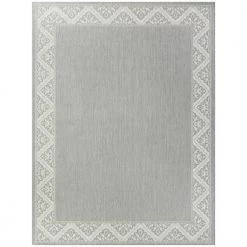 Hall Grey 8 ft. x 10 ft. Medallion Border Indoor/Outdoor Area Rug by BALTA