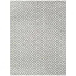 Cassady Grey 8 ft. x 10 ft. Diamond Trellis Indoor/Outdoor Area Rug by BALTA