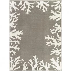 Caswell Grey 8 ft. x 10 ft. Coastal Coral Area Rug by BALTA