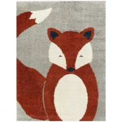 Fluffy Fox Grey 5 ft. x 7 ft. Kids Area Rug by BALTA