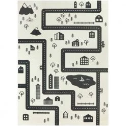 Urban Adventure Road Ivory/Black 5 ft. x 7 ft. Area Rug by BALTA