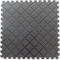 Multi-Purpose 18.3 in. x 18.3 in. Metallic Pewter PVC Garage Flooring Tile with Raised Diamond Pattern (6-Pieces) by Norsk